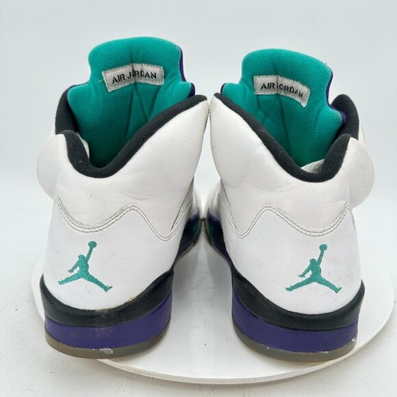 Nike Air Jordan 5 Retro Men Size 10 136027-108 White Emerald Grape Shoes - Picture 5 of 11